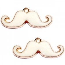 Bedel goud 1 oog moustache Wit